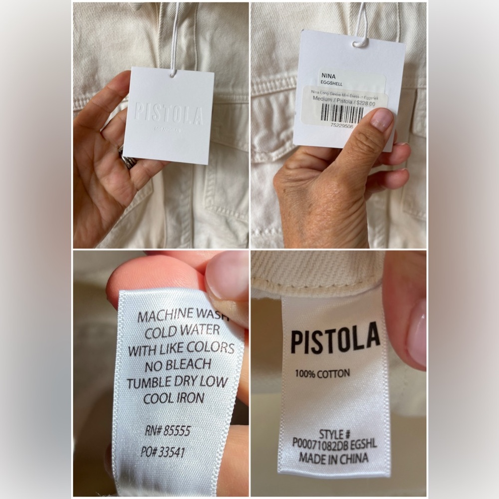 NWT Pistola Nina White Denim Mini Dress Medium - Picture 11 of 11